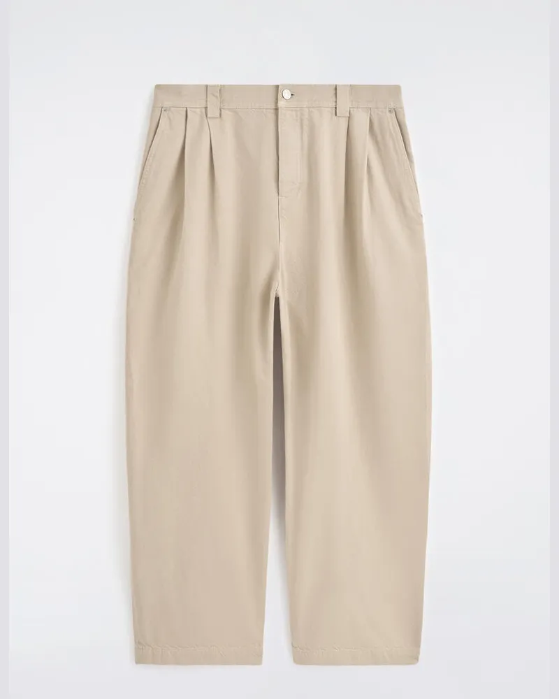 COS Lockere Hose Aus Denim Mit Barrel-Bein Und Falten Beige