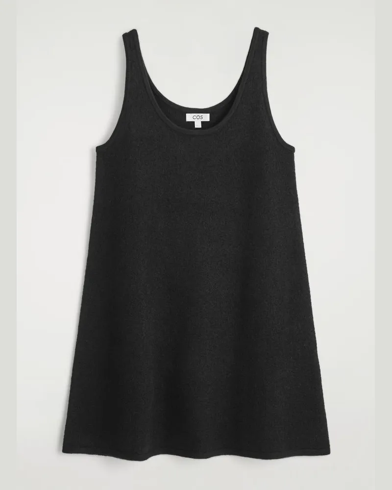 COS Minikleid Aus Kochwolle In A-Linie Schwarz