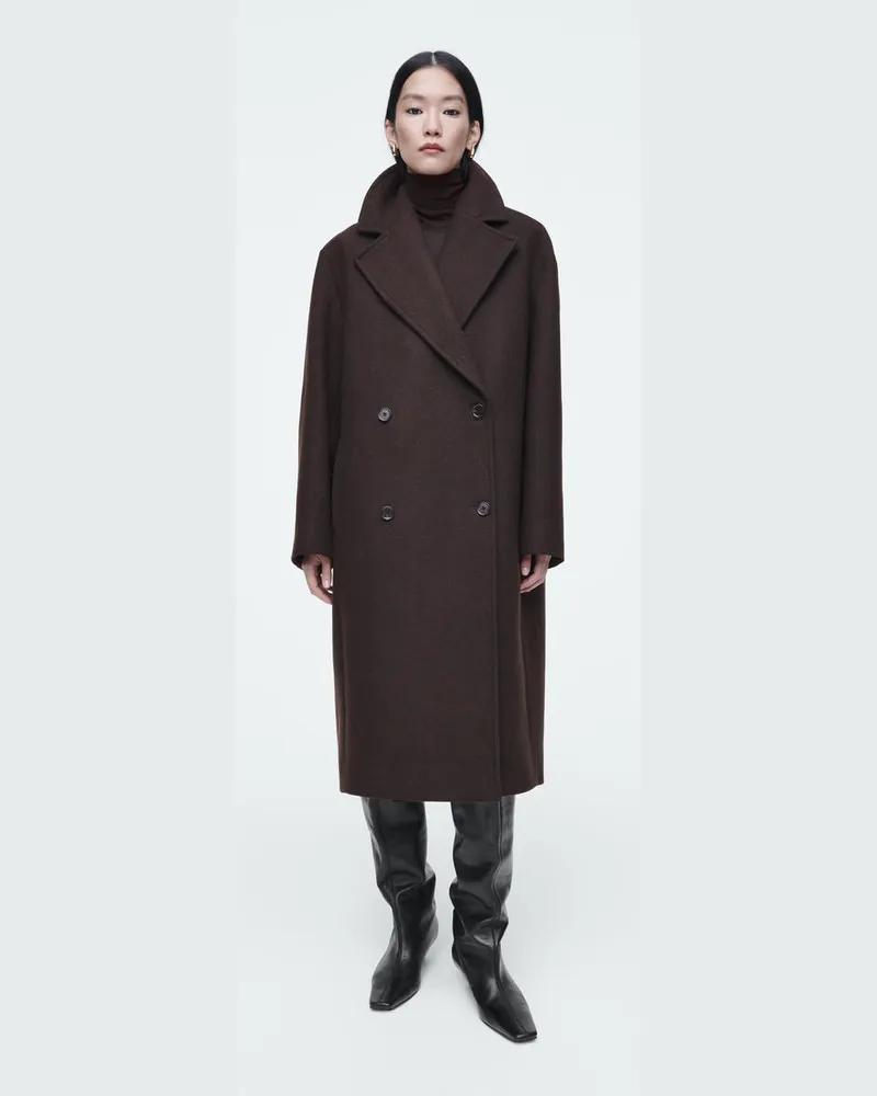 COS Kniehohe Lederstiefel Schwarz
