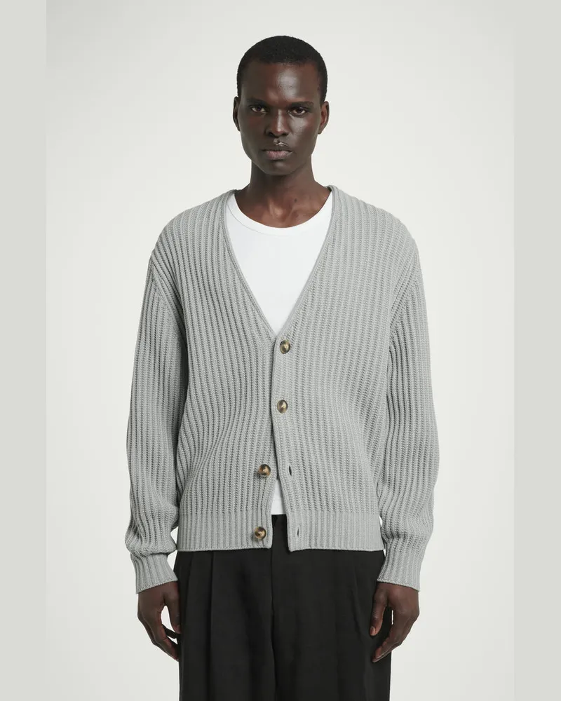 COS Strickjacke Aus Seiden-Baumwoll-Mix Grau