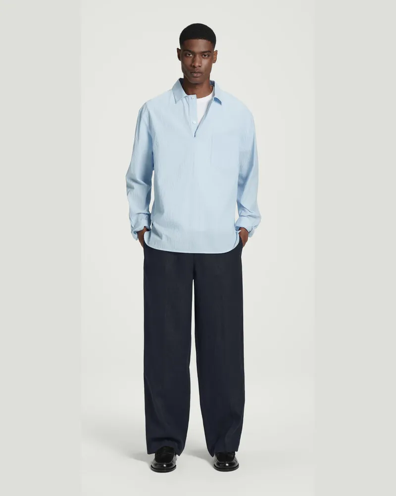 COS Leinenhose Mit Geradem Bein Und Elastischem Bund Blau