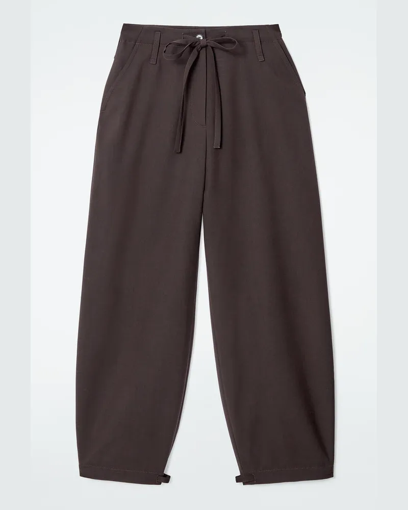 COS Hose Aus Twill Mit Kordelzugbund Und Barrel-Bein Braun