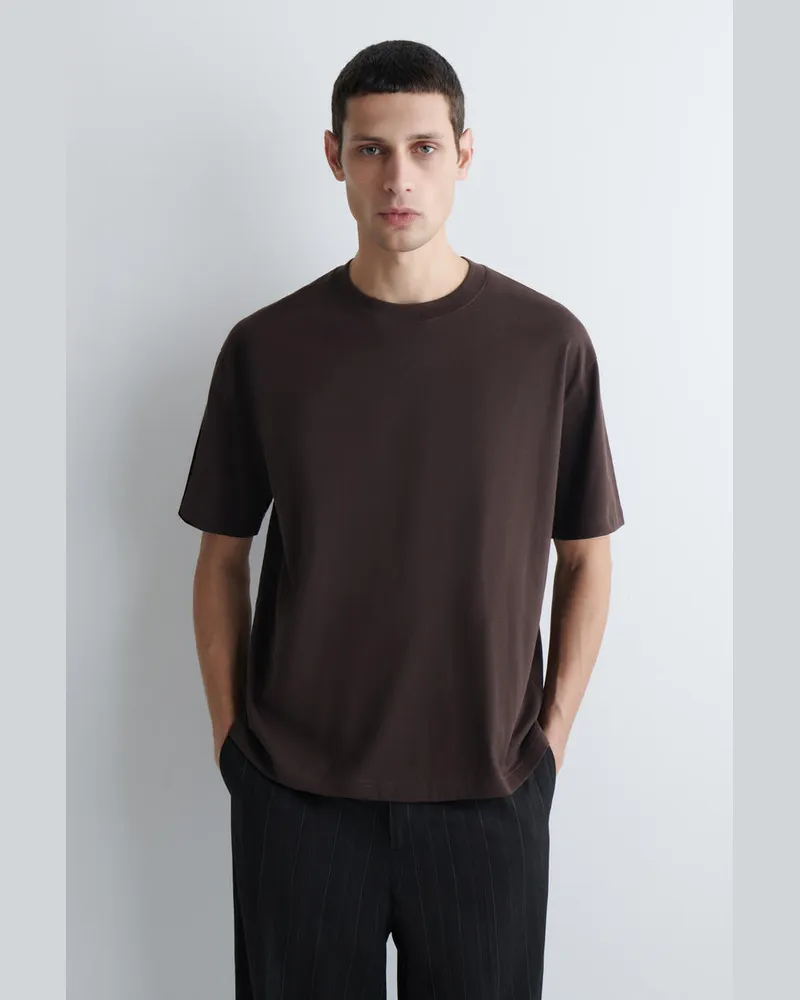 COS Lockeres Leichtes Baumwoll-T-Shirt Braun