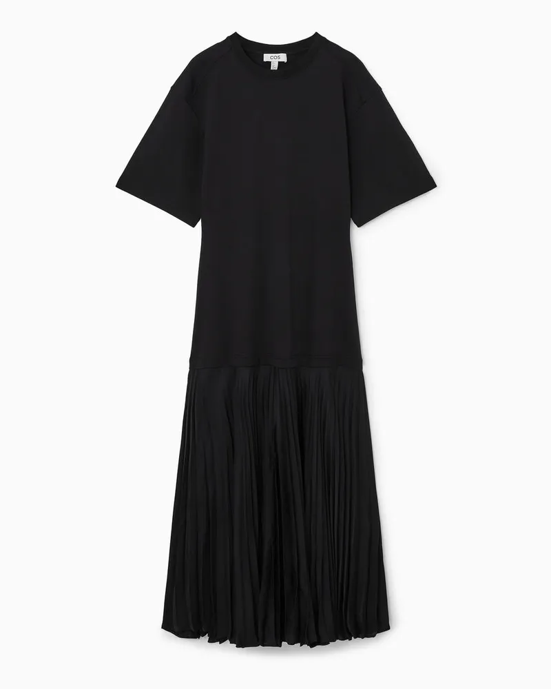 COS T-Shirt-Kleid Mit Plissiertem Rockteil Schwarz