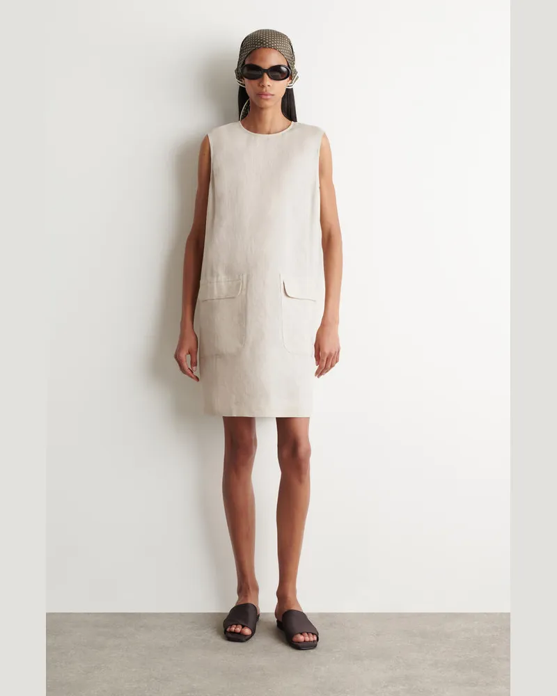 COS Etuikleid Aus Leinen In Minilänge Beige