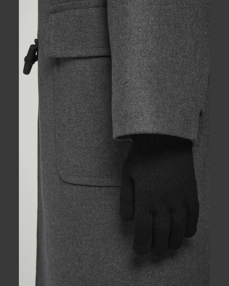 COS Gerippte Wollhandschuhe Schwarz
