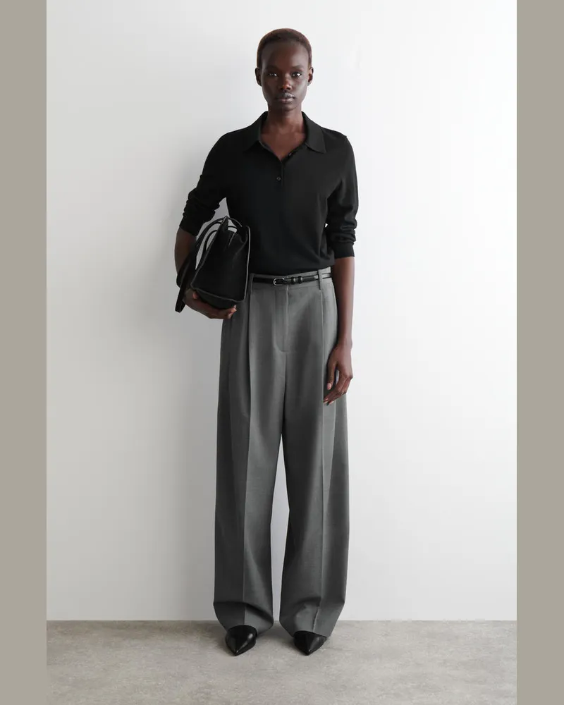 COS Lockere Hose Aus Twill Mit Weitem Bein Grau