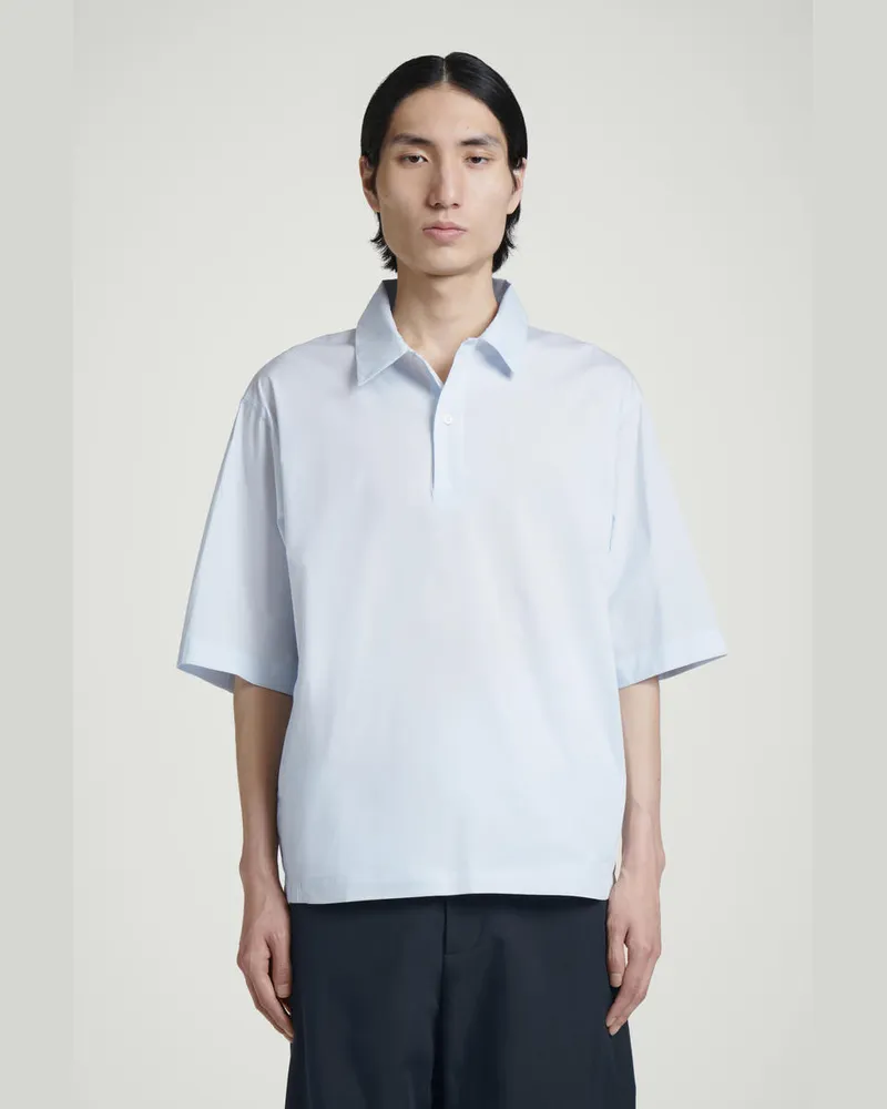 COS Kurzarmhemd Aus Baumwolle Blau