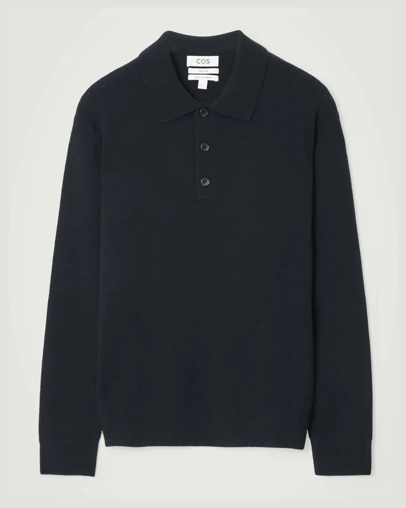 COS Poloshirt Aus Kaschmir Blau