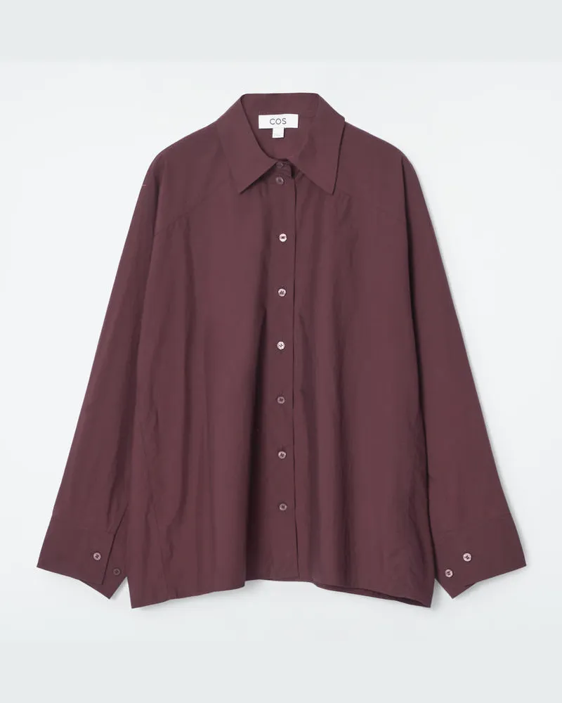 COS Lockeres Hemd Mit Doppelmanschetten Rot