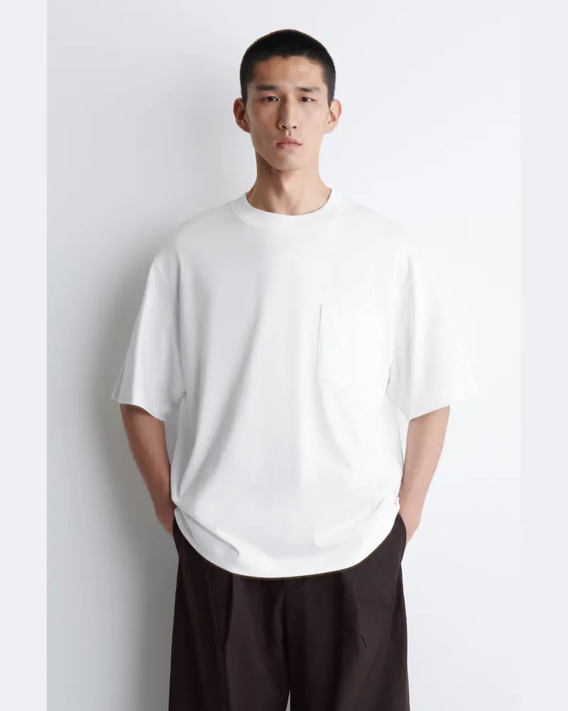 COS Gewichtiges Oversized-T-Shirt Aus Baumwolle Weiß