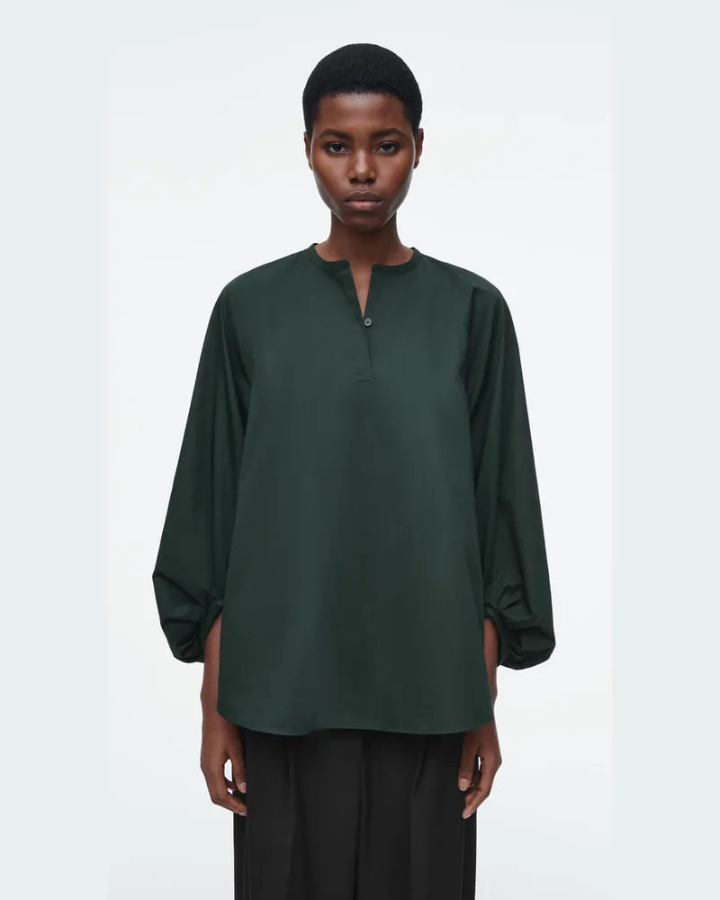COS Bluse Mit Ballonärmeln Grün