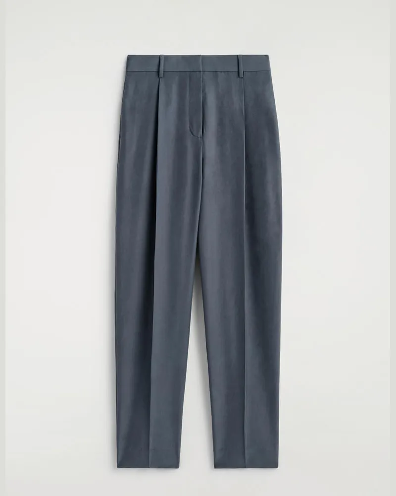 COS Hose Aus Seide In Knitteroptik Mit Geradem Bein Blau
