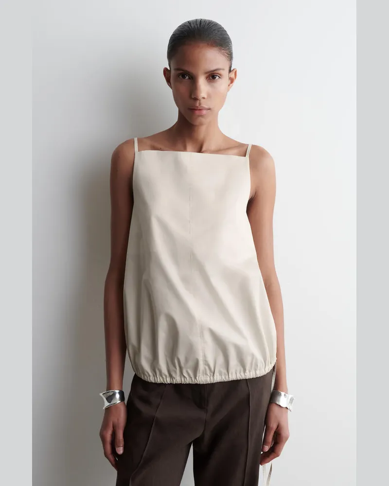 COS Tie-Detail Cotton Top Beige