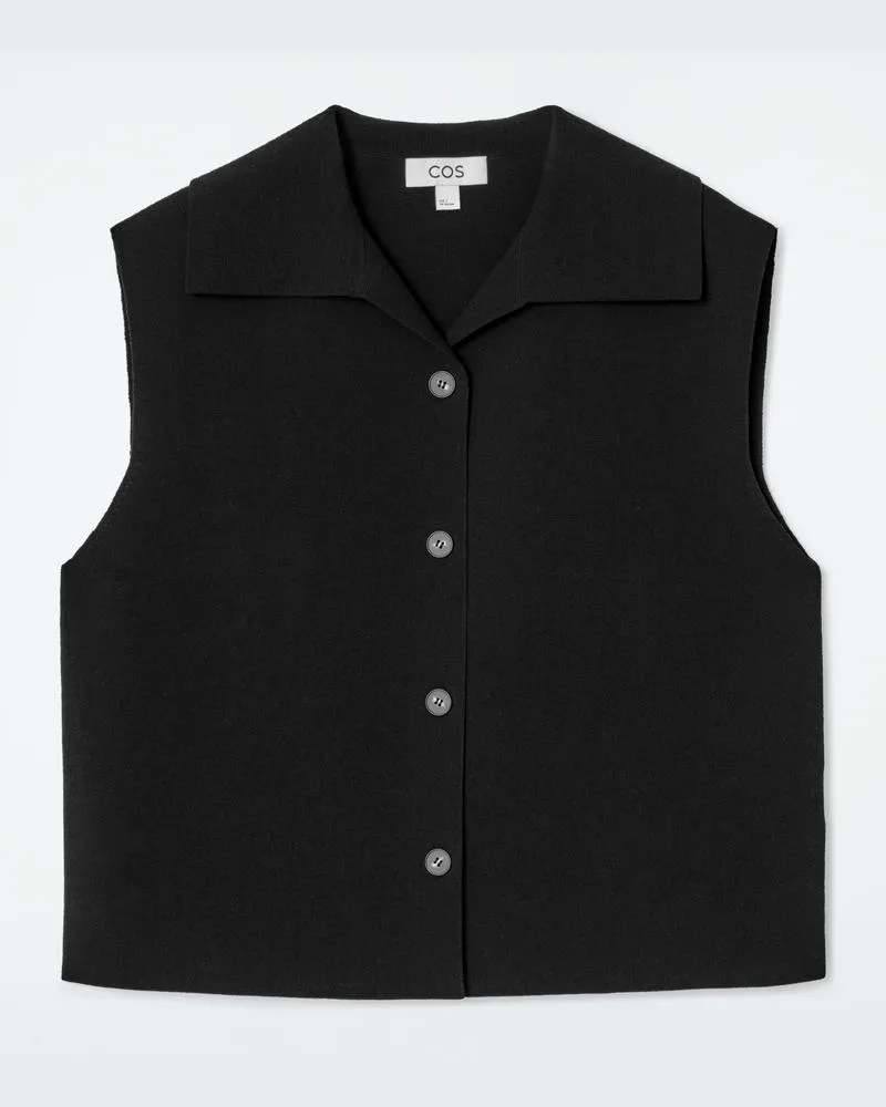 COS Weste Mit Kragen Schwarz