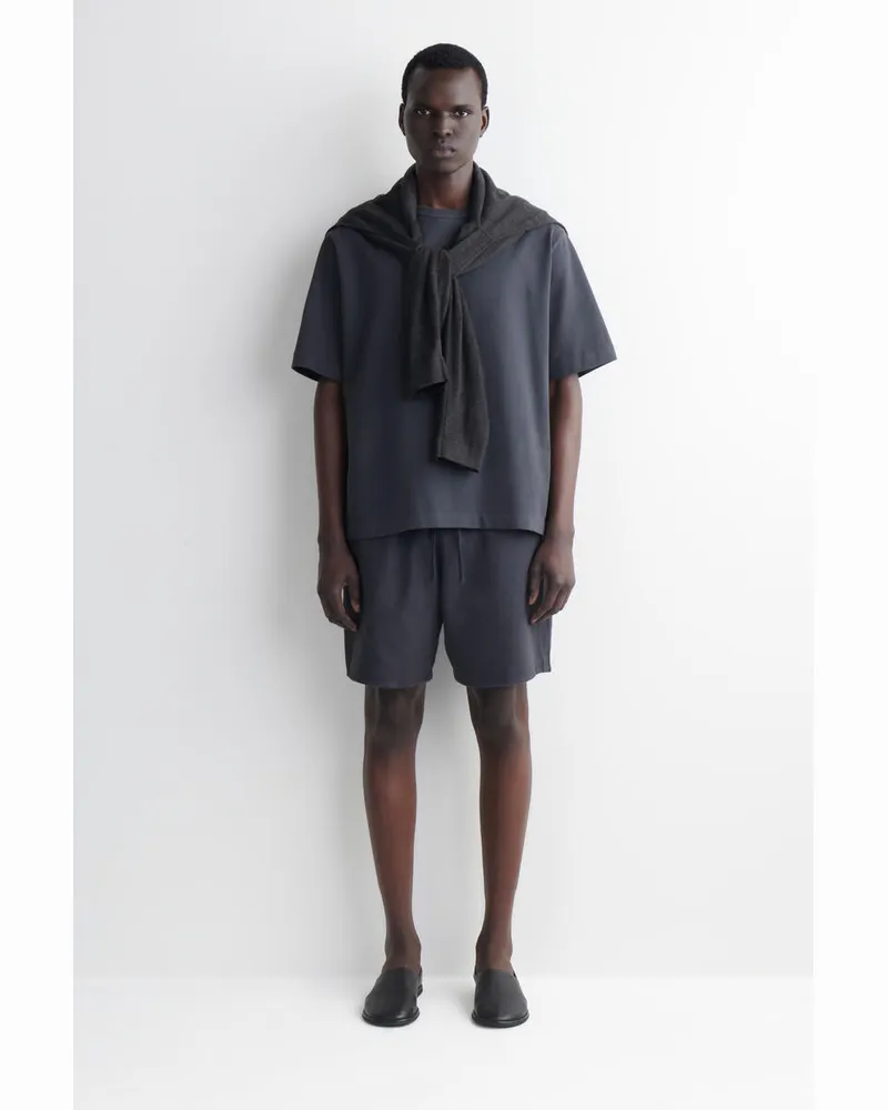 COS Shorts Aus Stückgewaschenem Baumwolljersey Grau
