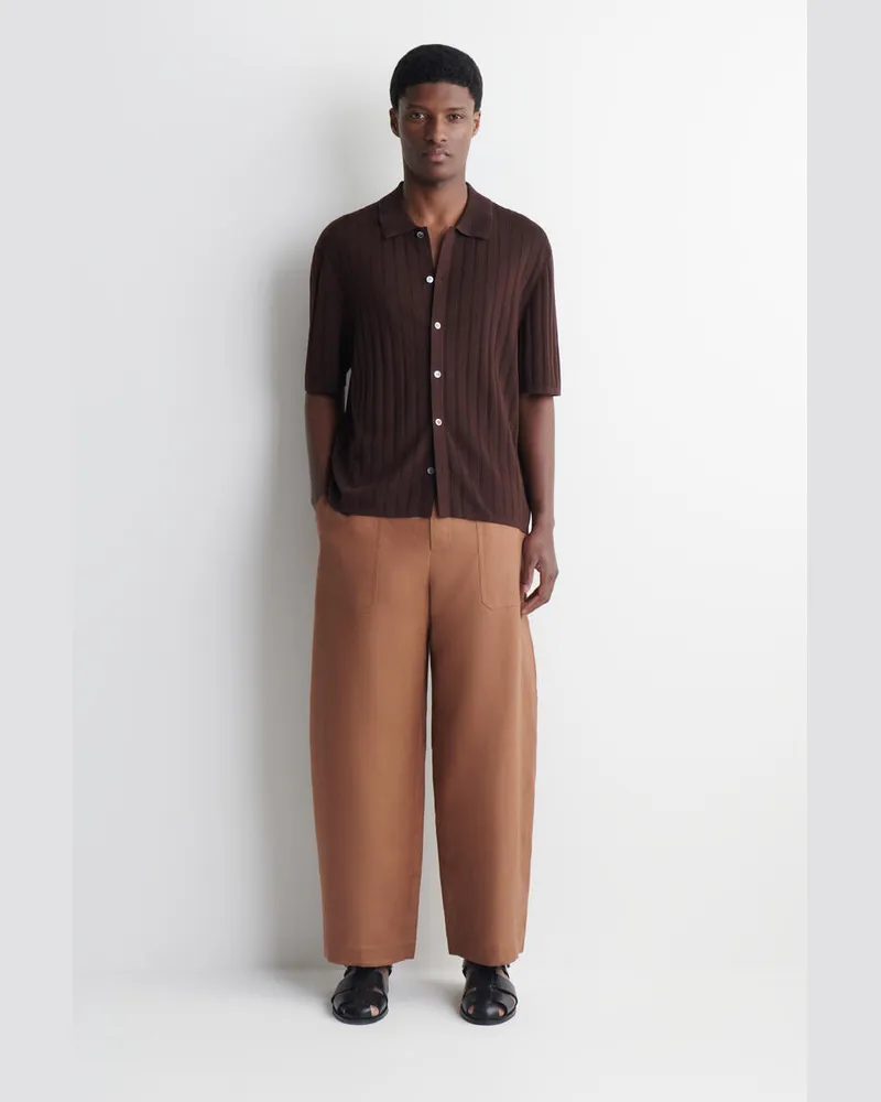 COS Lockere Leinenhose Mit Barrel-Bein Braun