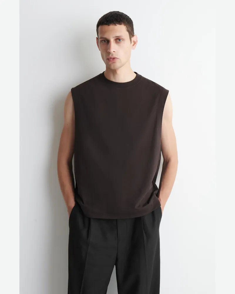 COS Lockeres Tanktop Aus Baumwoll-Crêpe Braun
