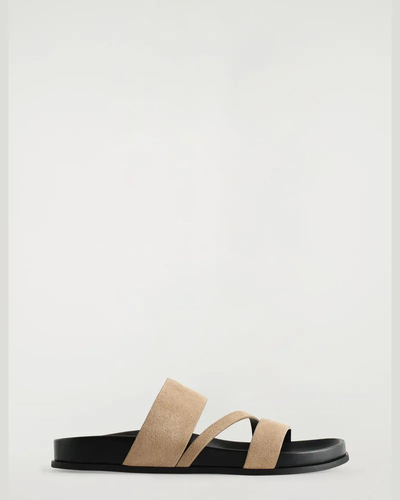 COS Sandalen Aus Veloursleder Mit Mehreren Riemen Beige