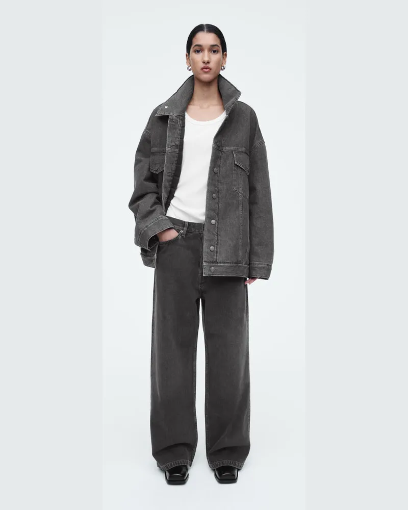 COS Volume Jeans Mit Weitem Bein Schwarz