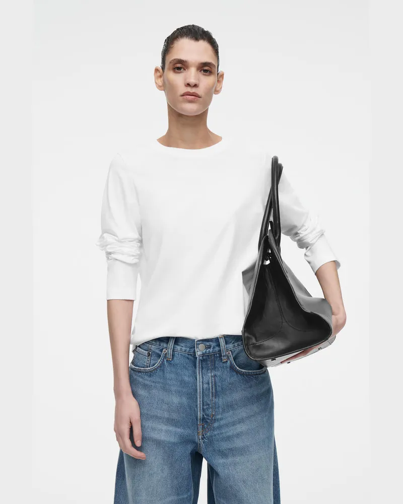 COS Alltags-Langarmshirt Weiß