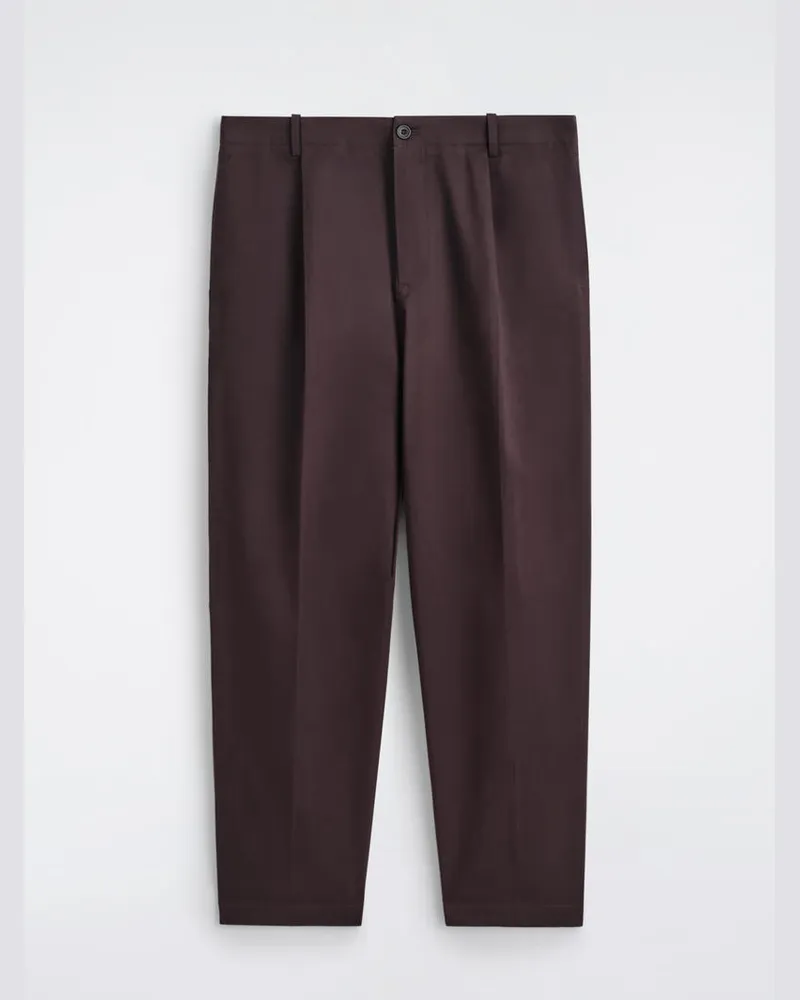 COS Verkürzte Baumwollhose Mit Geradem Bein Braun