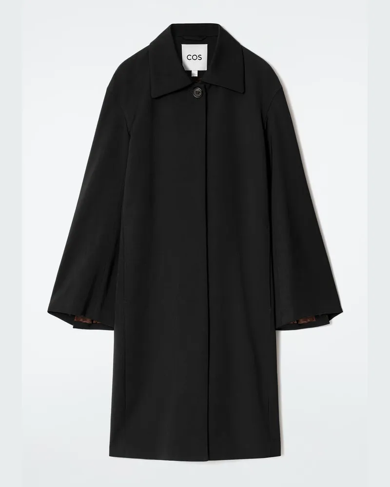 COS Langer Einreihiger Car Coat Schwarz