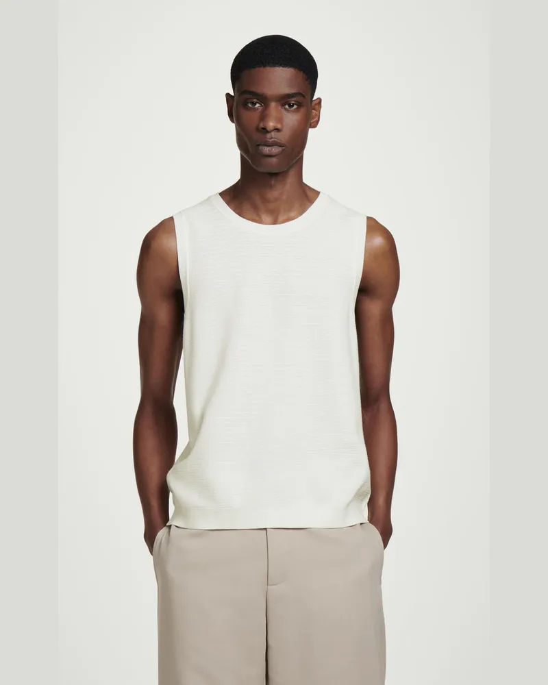 COS Strukturiertes Tanktop Aus Baumwolle Weiß