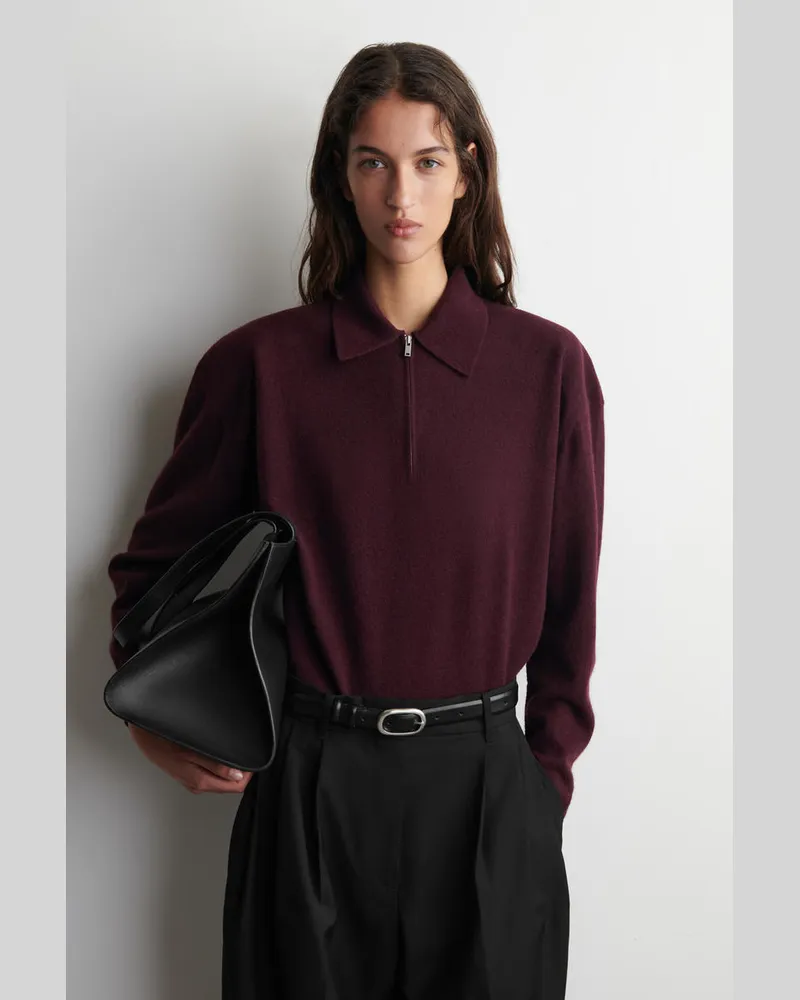 COS Poloshirt Aus Merinowoll-Yak-Mix Rot