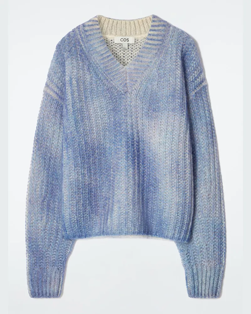 COS Pullover Aus Mohair Mit Sprayfarben-Design Blau