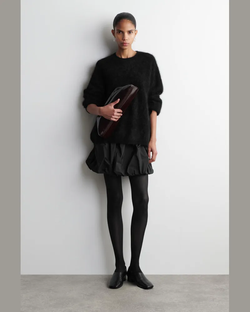 COS Minirock Mit Bubble-Saum Schwarz