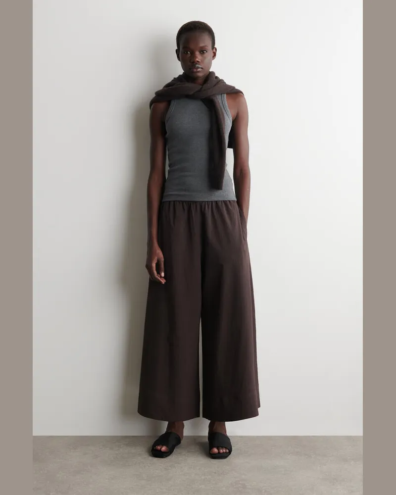 COS Culottes Aus Seersucker Braun