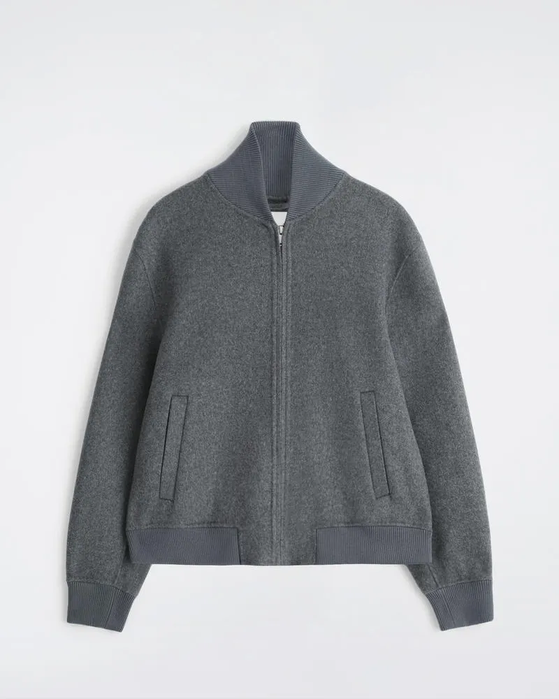 COS Bomberjacke Aus Wolle Grau