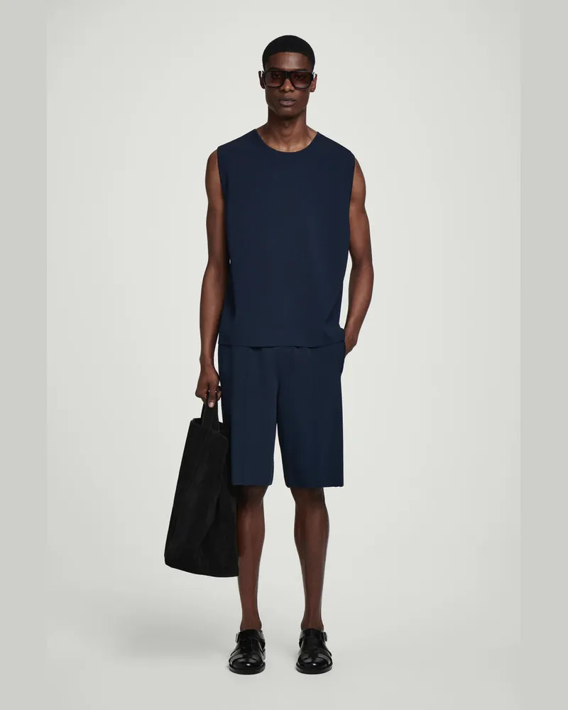 COS Elastische Strickshorts Blau