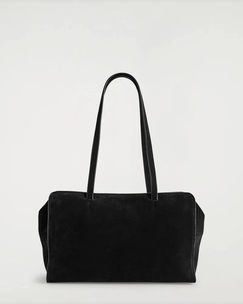 COS Marais Bowlingtasche - Veloursleder Schwarz