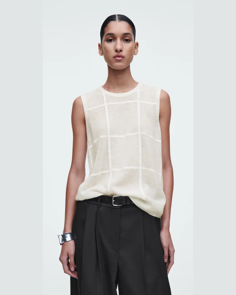 COS Ärmelloses Oberteil Mit Windowpane-Karo Weiß