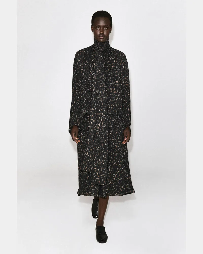 COS Fliessendes Kleid Mit Print Und Schaldetail Braun