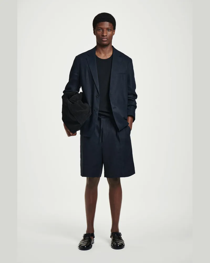 COS Elegante Leinenshorts Mit Kordelzugbund Blau