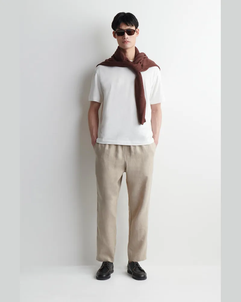 COS Schmal Zulaufende Leinenhose Mit Normaler Passform Beige