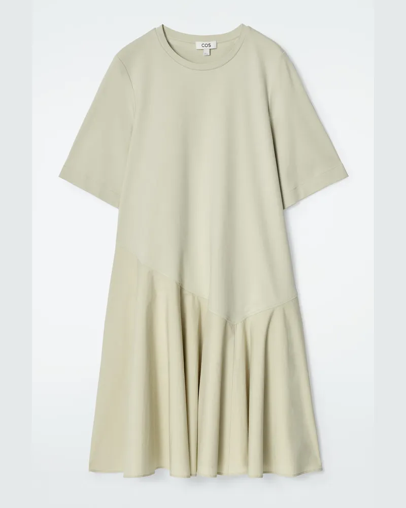 COS Asymmetrisches T-Shirt-Minikleid Grün
