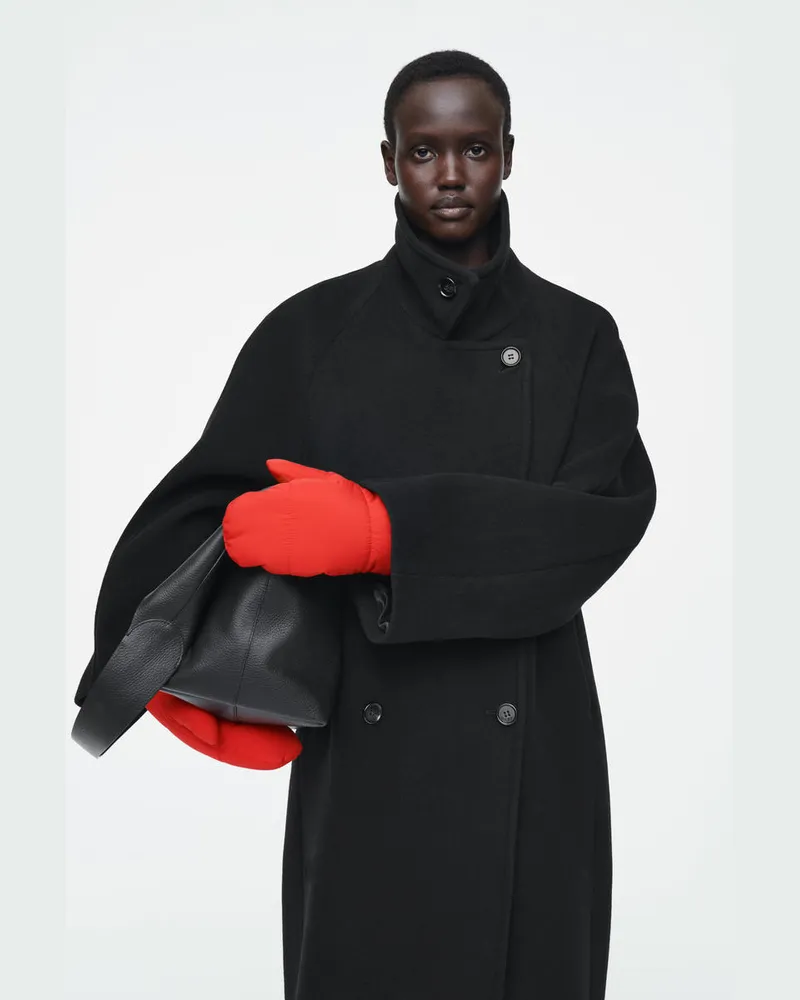 COS Gepolsterte Fäustlinge Mit Shearling-Futter Rot