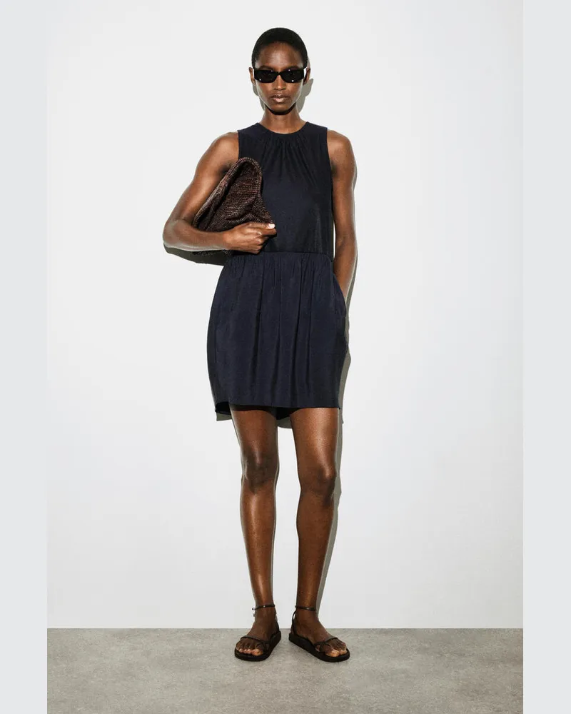 COS Minikleid Mit Raffungen Blau