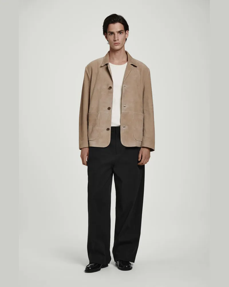 COS Lockere Jacke Aus Veloursleder Beige