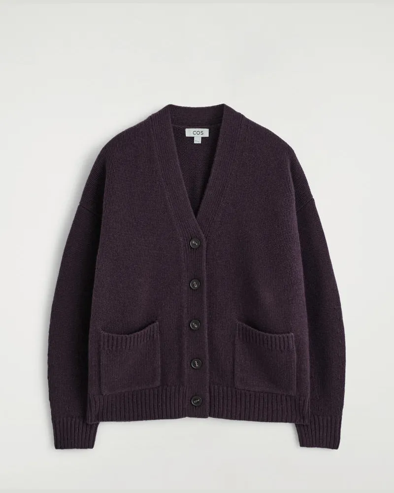 COS Oversized-Strickjacke Aus Kaschmir-Mix Lila
