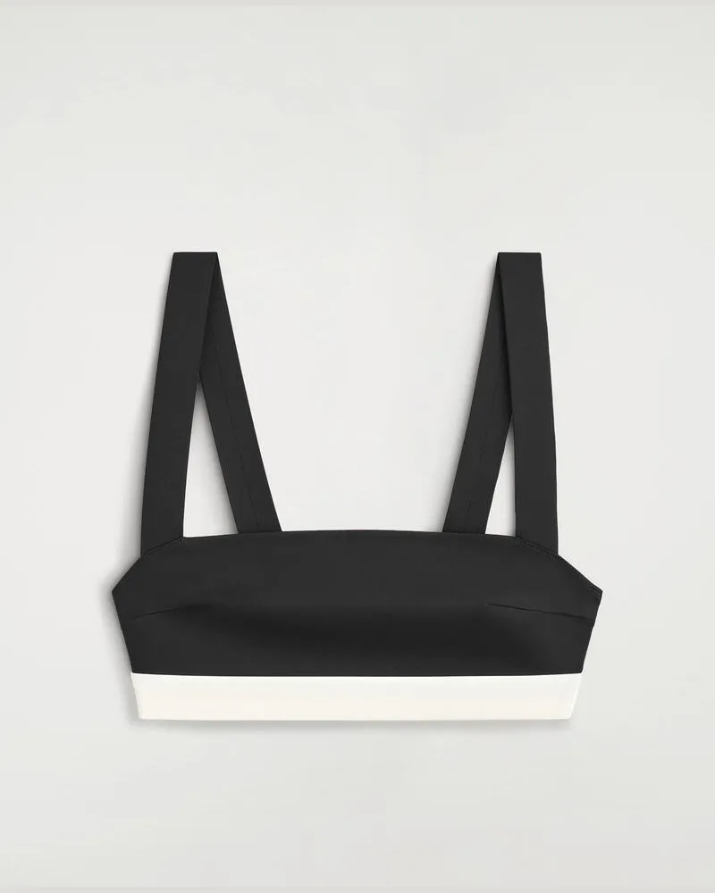 COS Bikinioberteil Aus Scuba In Colour-Block-Optik Schwarz