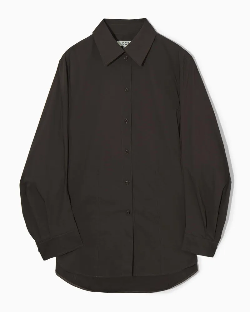 COS Oversized-Hemd Aus Baumwoll-Mix Braun