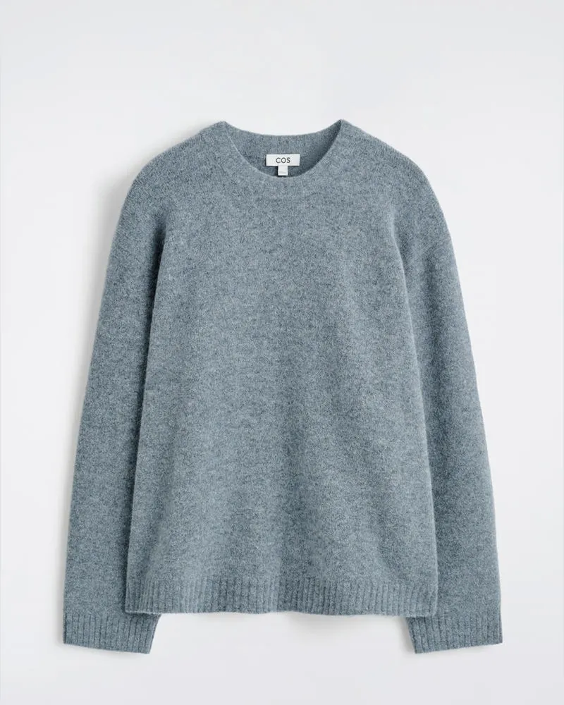 COS Oversized-Pullover Aus Alpaka-Mix Blau