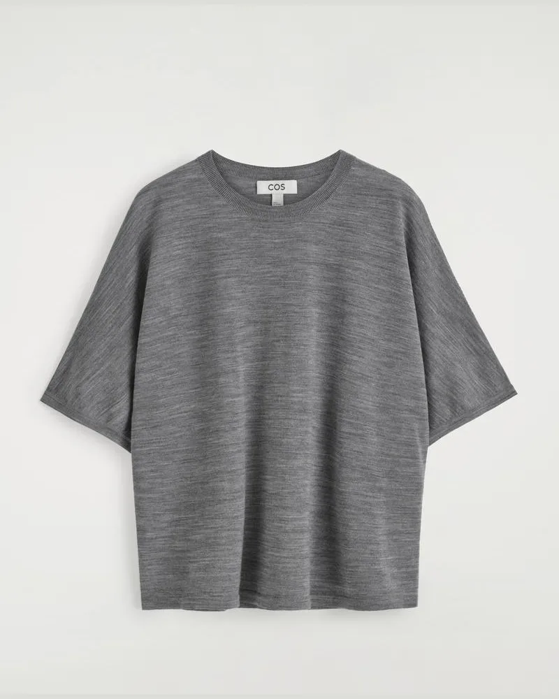 COS T-Shirt Aus Merinowolle Grau