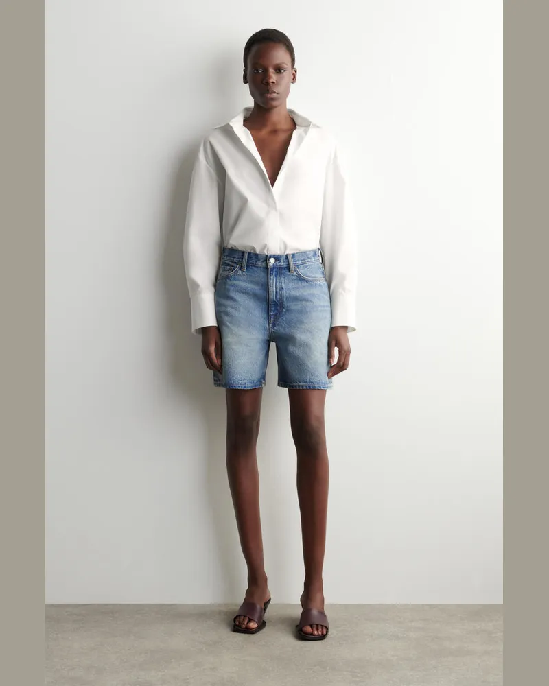 COS Jeansshorts Mit Hohem Bund Blau