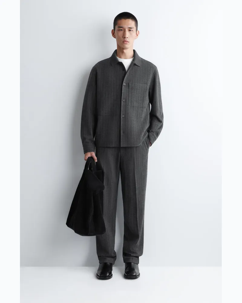 COS Hose Mit Elastischem Bund Und Nadelstreifen Grau